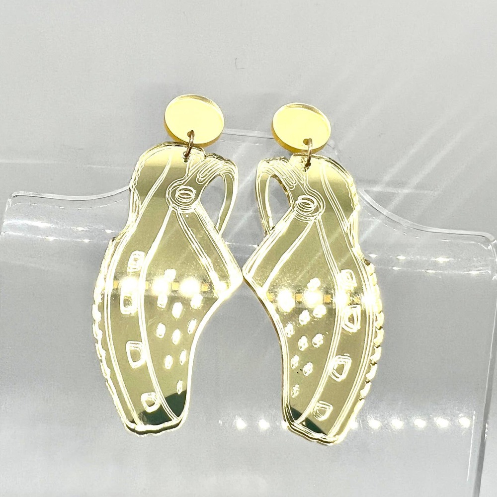 Crocs Earrings - Shoe Earrings - Crocs Charms - Crocs Accessories - Metallic